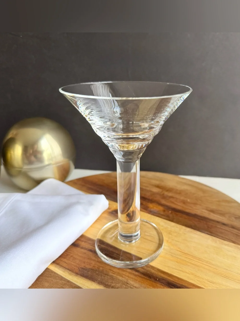 Crate & Barrel Crystal Thick Stem Martini Cocktail Glass